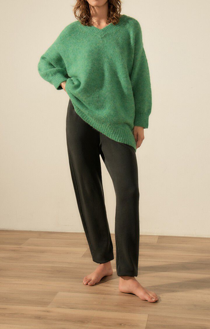 American Vintage Pull Femme East - PALMIER CHINE 39 Manches Longues Vert - E23