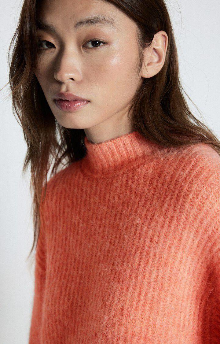 American Vintage Pull Femme East - PECHES BLANCHE CHINE 48 Manches Longues Rose - E25