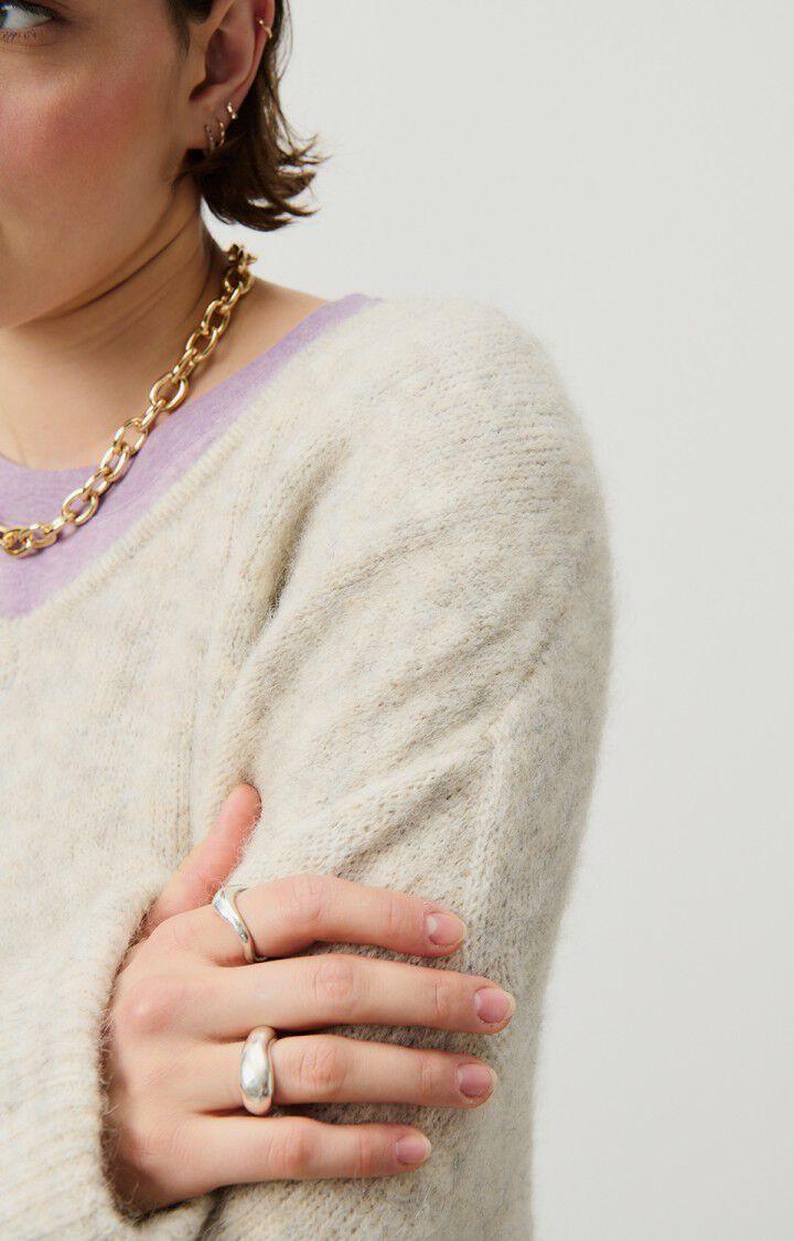 American Vintage Pull Femme East - POUDREUSE CHINE 45 Manches Longues Beige - E25