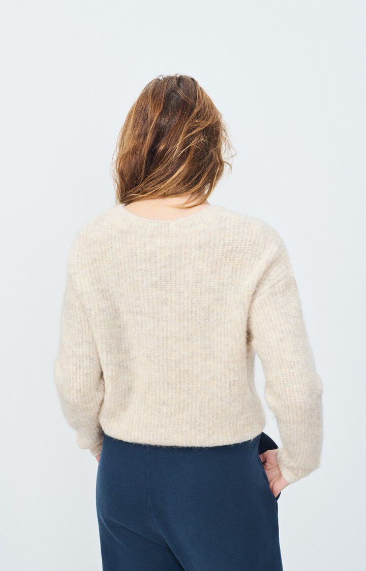 American Vintage Pull Femme East - POUDREUSE CHINE 48 Manches Longues Beige - E25