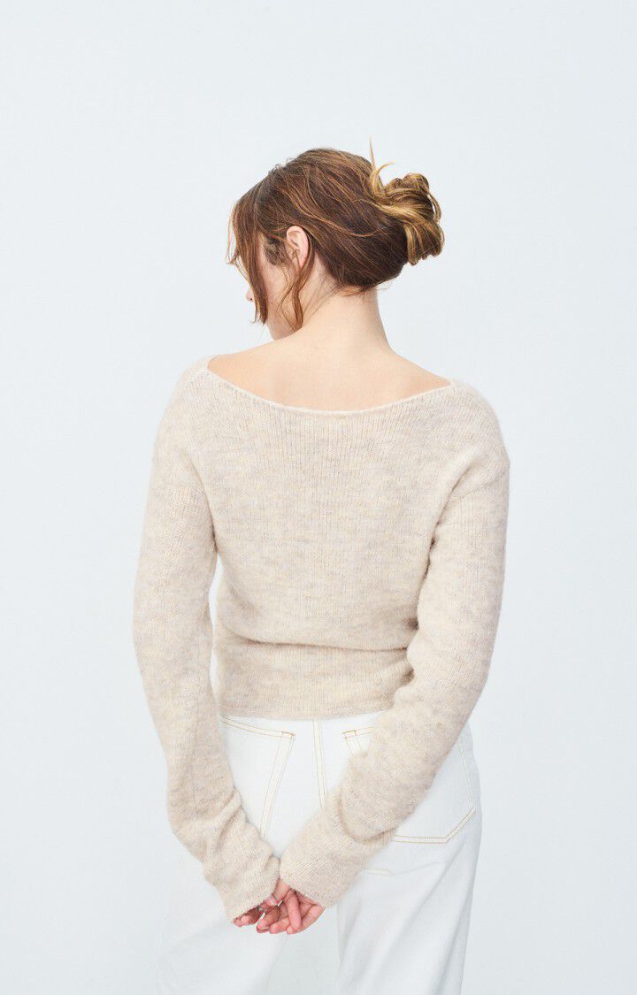 American Vintage Pull Femme East - POUDREUSE CHINE 58 Manches Longues Beige - H24