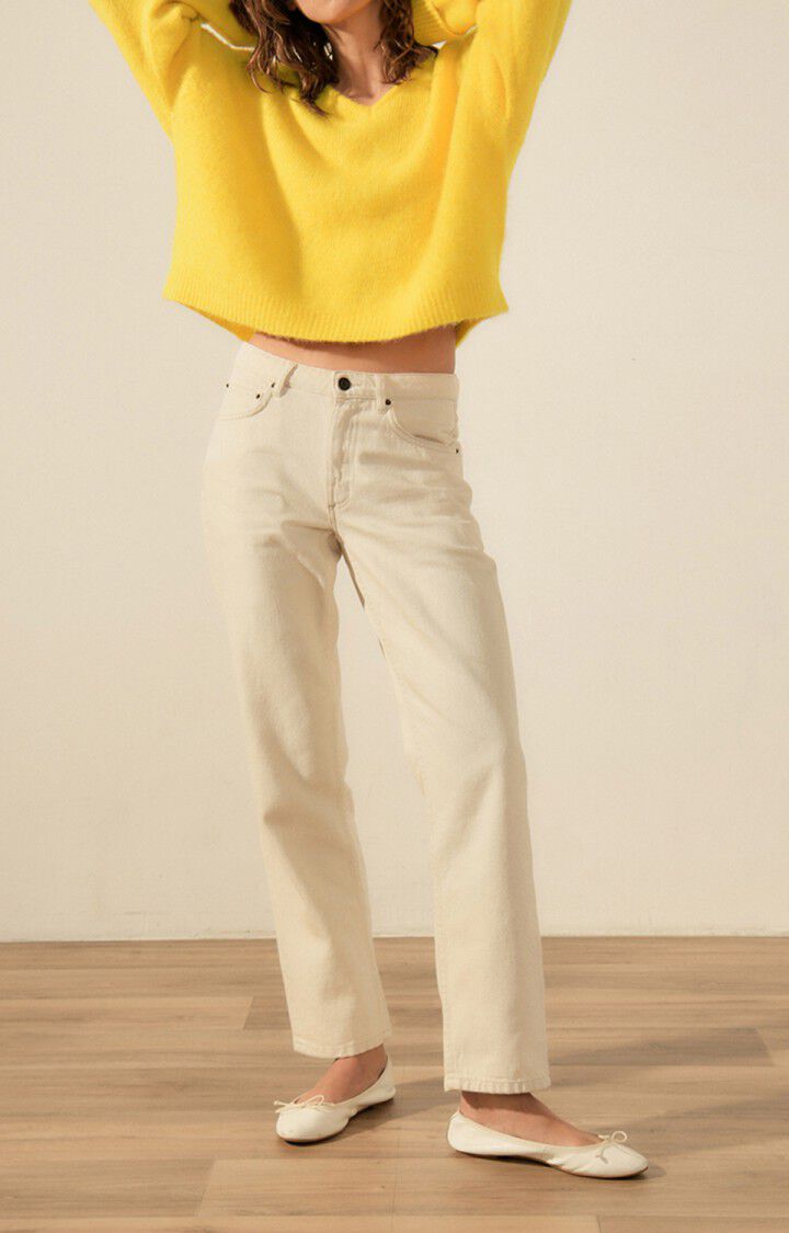 American Vintage Pull Femme East - SOLEIL CHINE 46 Manches Longues Jaune - E23