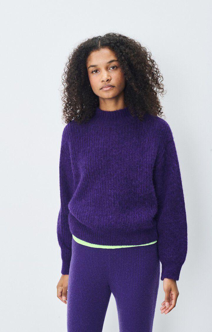 american vintage Pull femme East - VIOLET CHINE 48 Manches longues Violet - E25