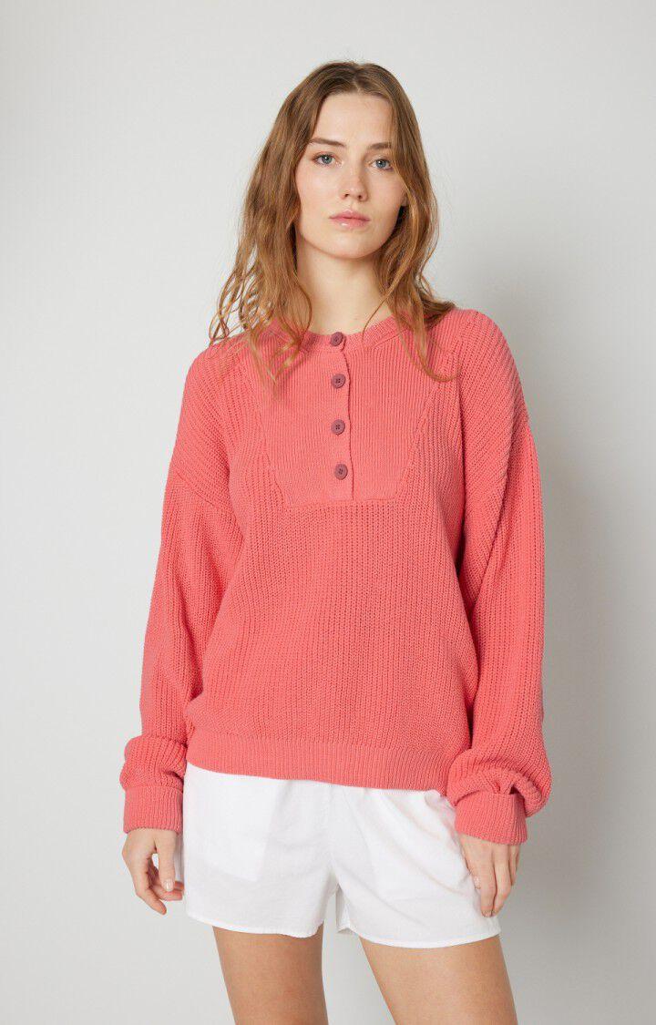 american vintage Pull femme Fafpark - FRAMBOISIER Manches longues Rose - E22B