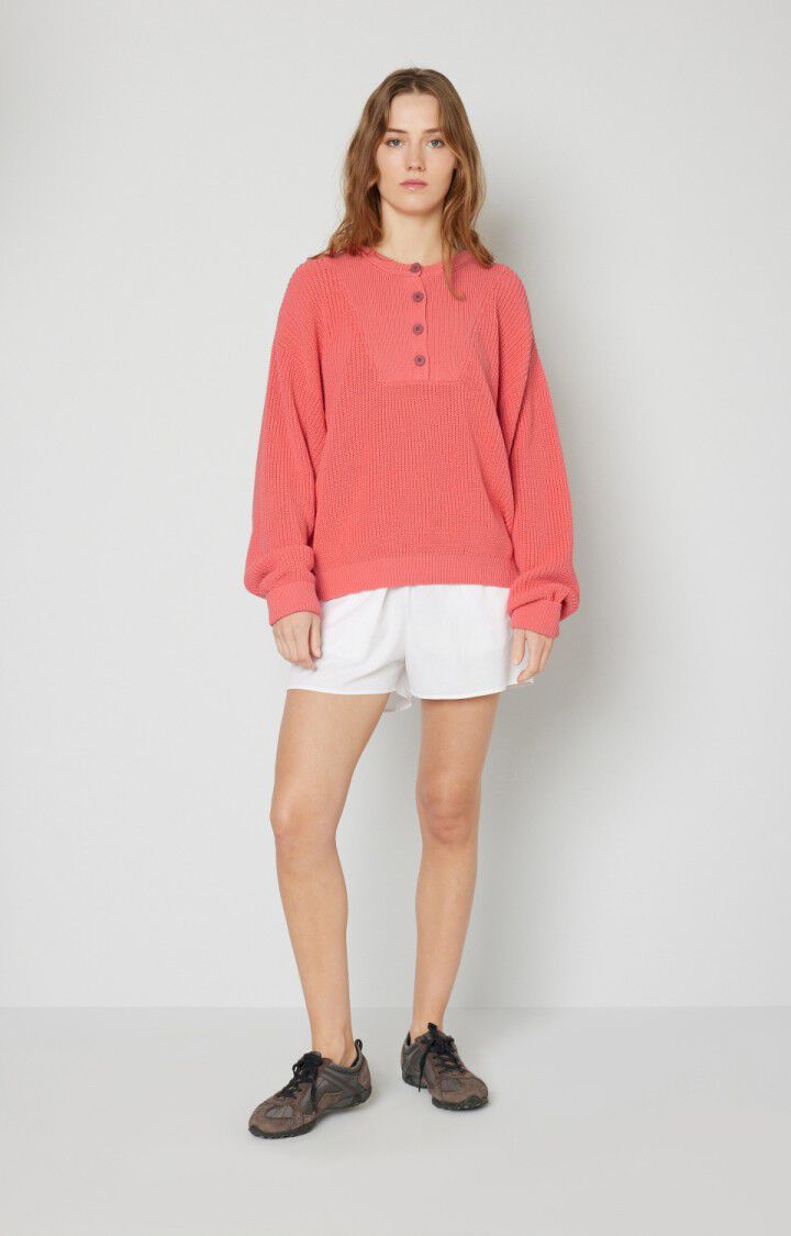 American Vintage Pull Femme Fafpark - FRAMBOISIER Manches Longues Rouge - E22