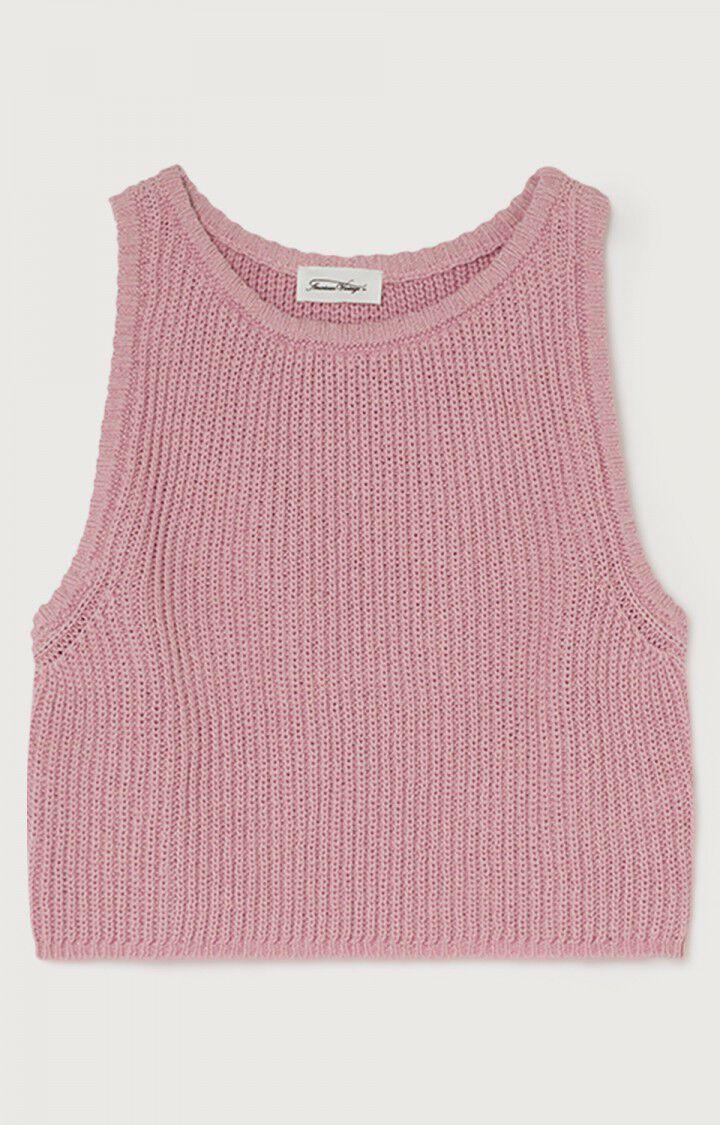 american vintage Pull femme Fafpark - ROSE POUDREE Sans manches Rose - E22B