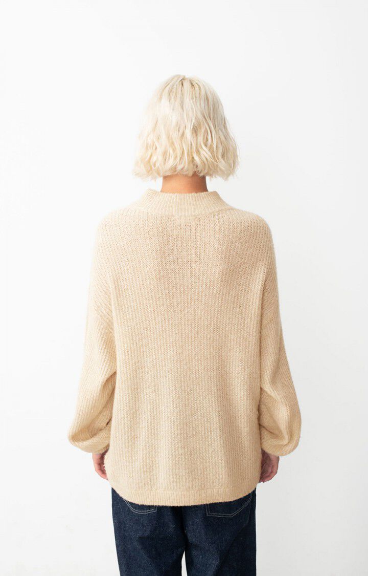 American Vintage Pull Femme Falyday - BISCUIT CHINE 50 Manches Longues Beige - H24