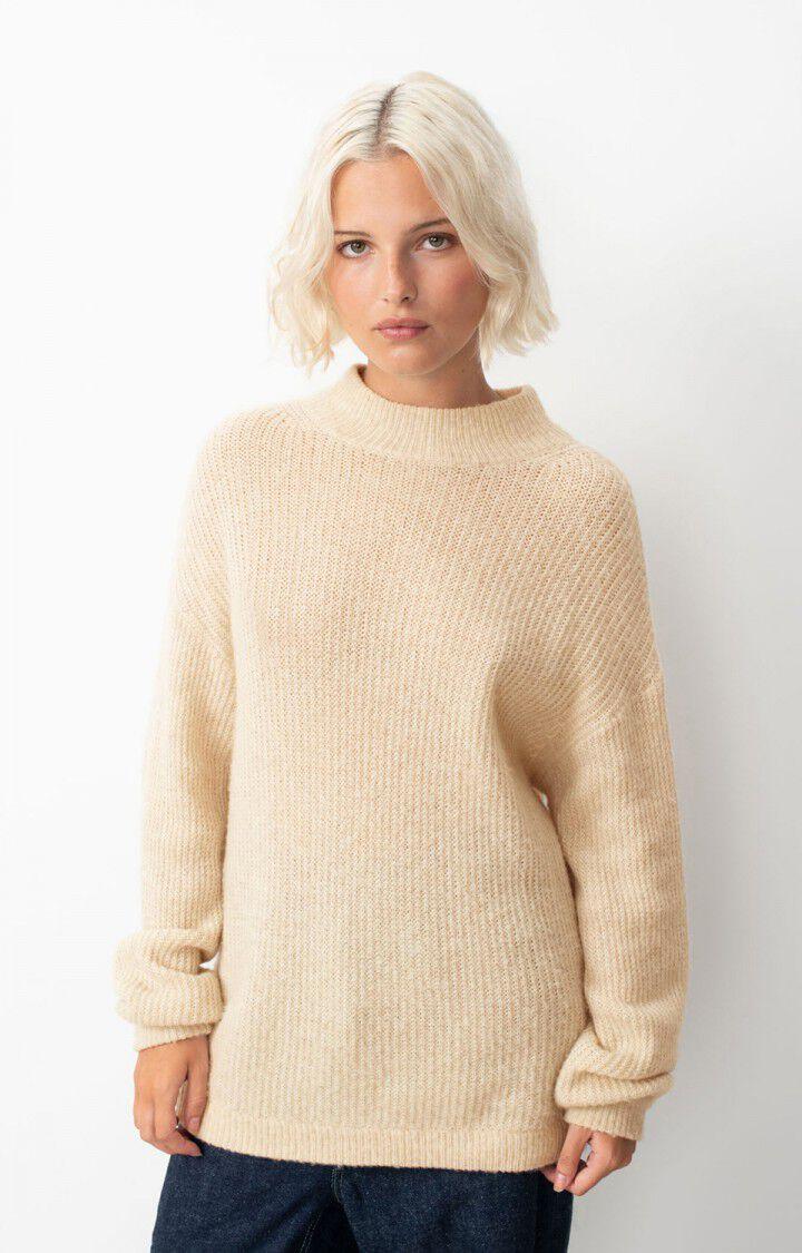 american vintage Pull femme Falyday - BISCUIT CHINE 50 Manches longues Beige - H24