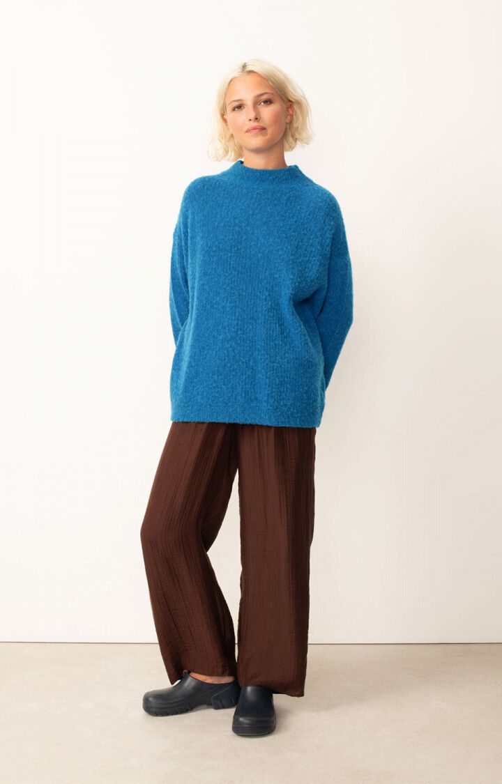 American Vintage Pull Femme Falyday - OLYMPIADE CHINE 50 Manches Longues Bleu - H24