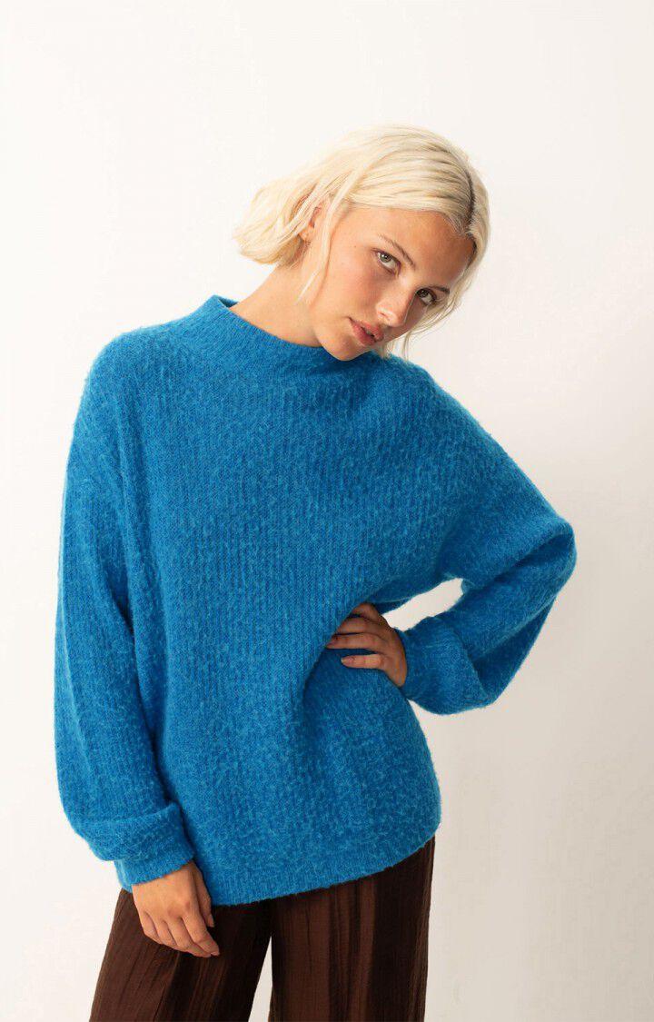 american vintage Pull femme Falyday - OLYMPIADE CHINE 50 Manches longues Bleu - H24