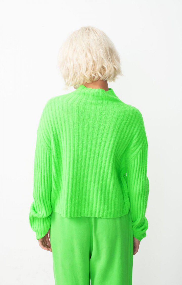 American Vintage Pull Femme Falyday - VERT FLUO 55 Manches Longues Vert - H24