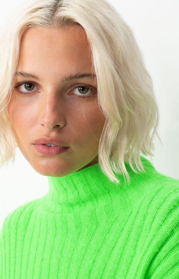 American Vintage Pull Femme Falyday - VERT FLUO 55 Manches Longues Vert - H24