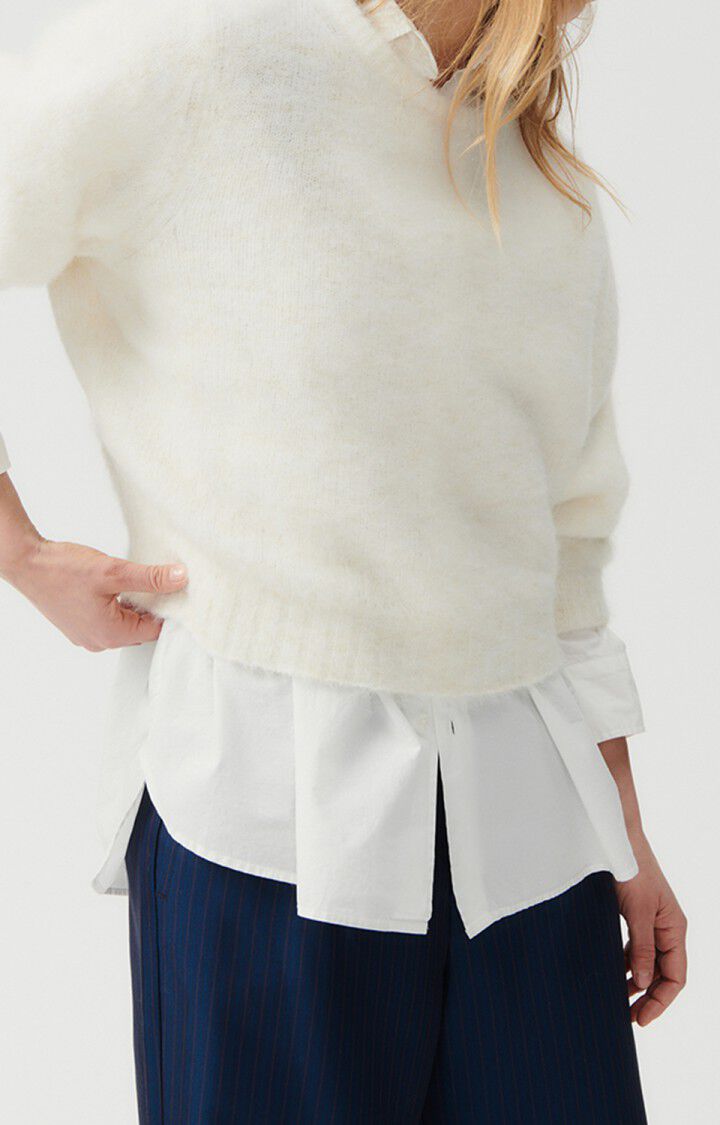 american vintage Pull femme Foubay - COLOMBE CHINE 48 Manches longues Beige - H23