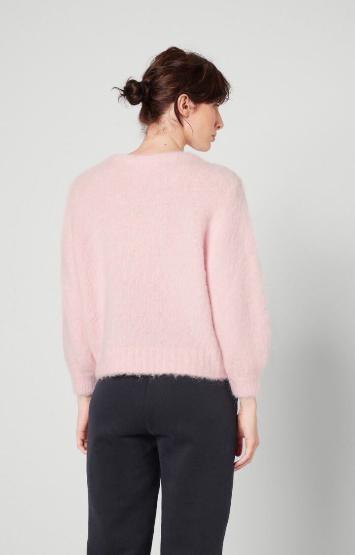American Vintage Pull Femme Foubay - PETALE CHINE 49 Manches Longues Rose - H22