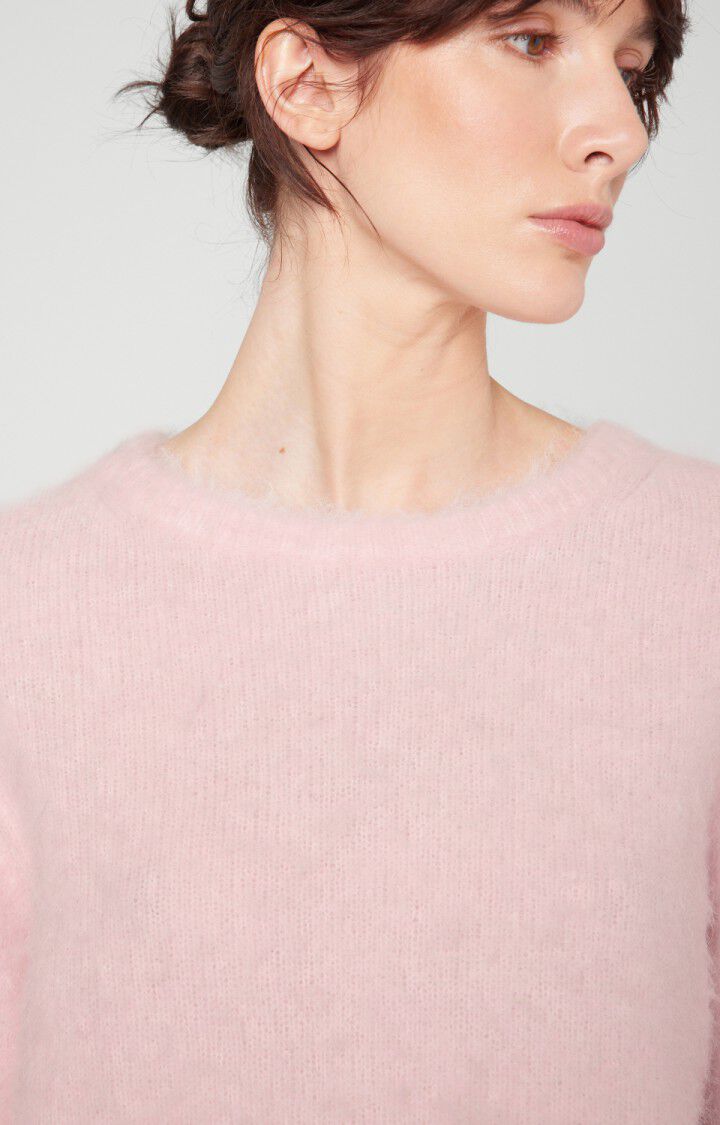 American Vintage Pull Femme Foubay - PETALE CHINE 49 Manches Longues Rose - H22