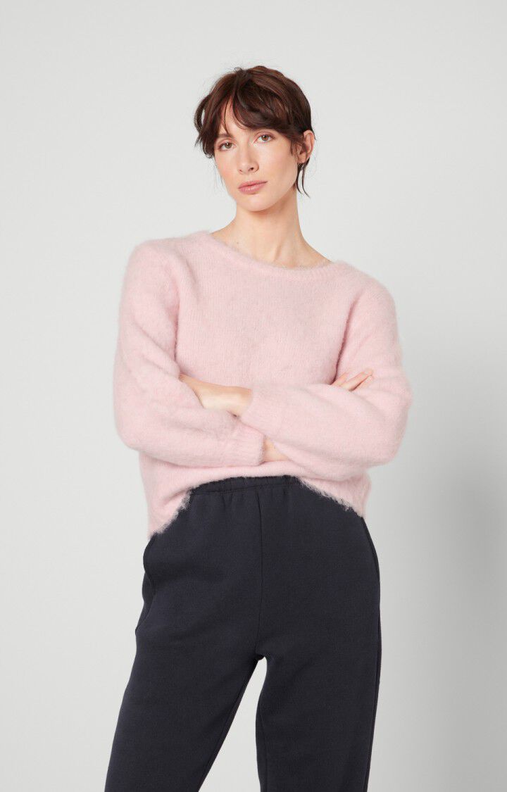american vintage Pull femme Foubay - PETALE CHINE 49 Manches longues Rose - H22