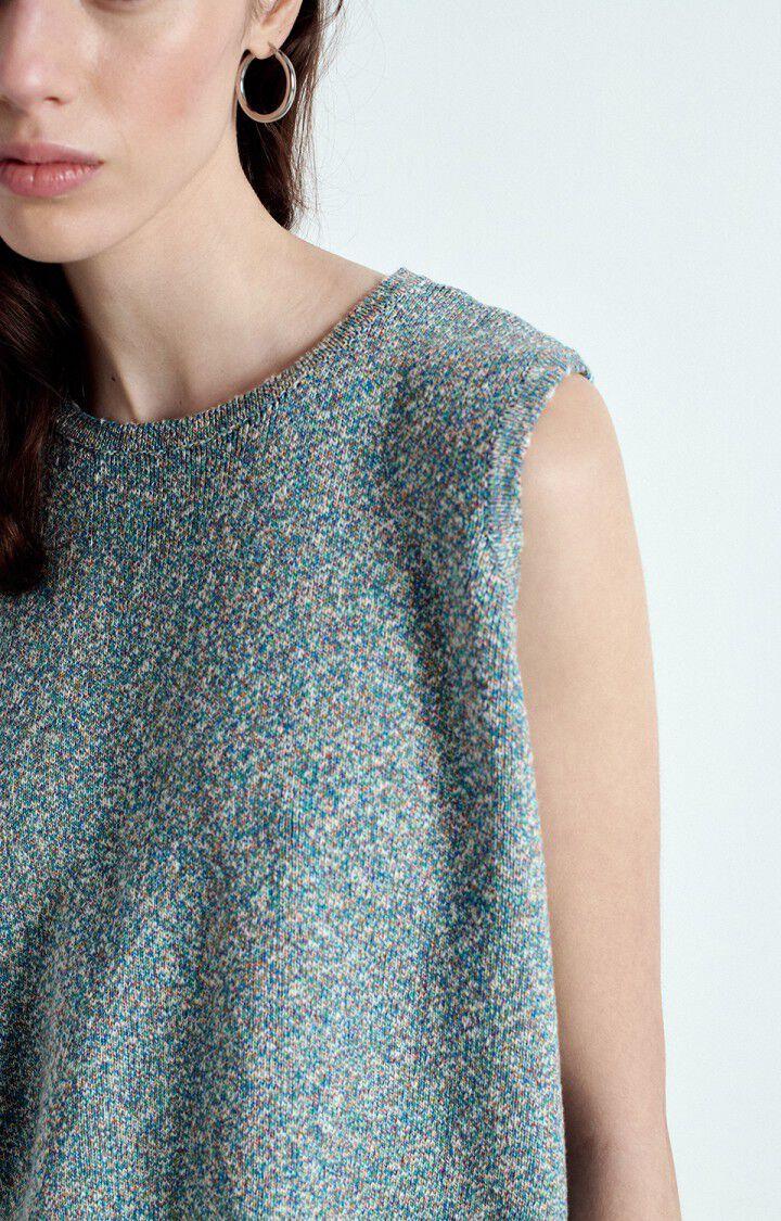 American Vintage Pull Femme Frymow - TROPICO MOULINE 0 Sans Manches Bleu - E25