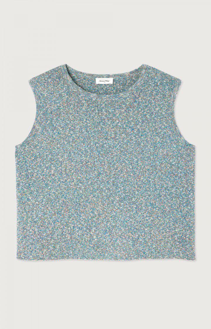 American Vintage Pull Femme Frymow - TROPICO MOULINE 0 Sans Manches Bleu - E25
