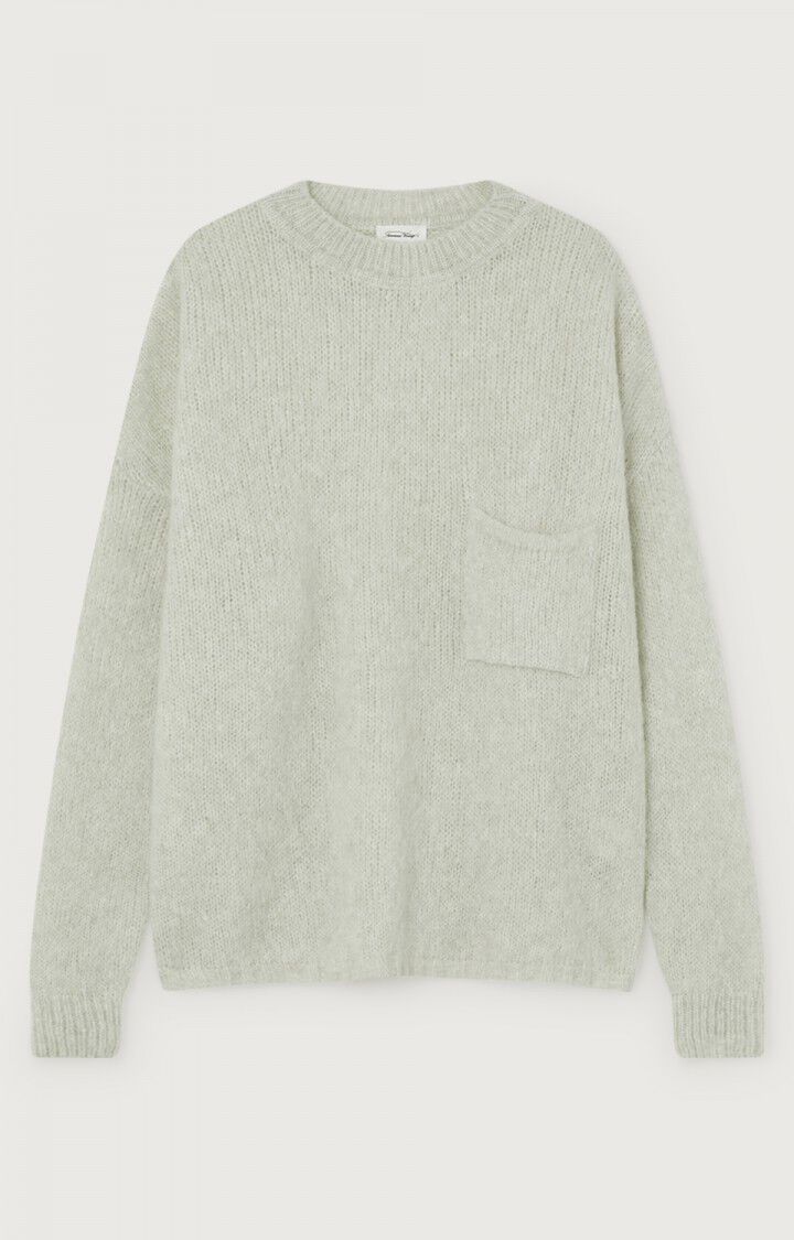 american vintage Pull femme Gokson - GRIS CLAIR CHINE 47 Manches longues Gris - E22B