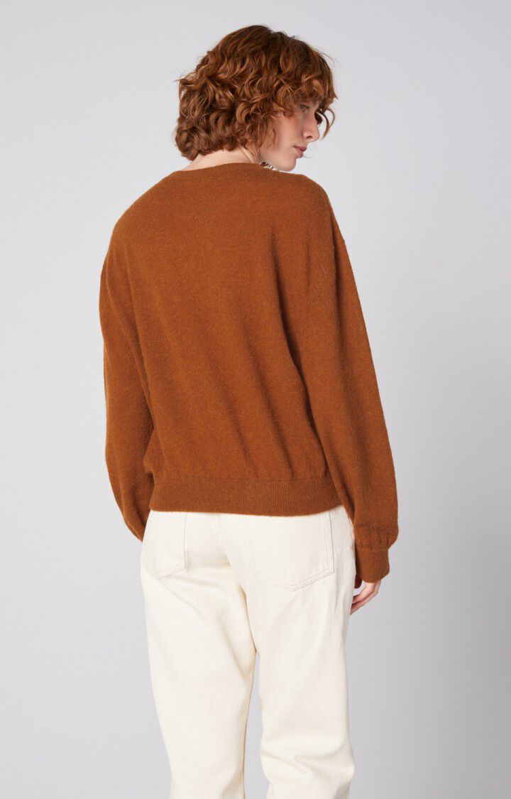 American Vintage Pull Femme Kybird - AUBURN Manches Longues Marron - H21
