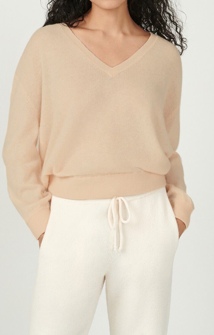 american vintage Pull femme Kybird - BISCUIT Beige - H21