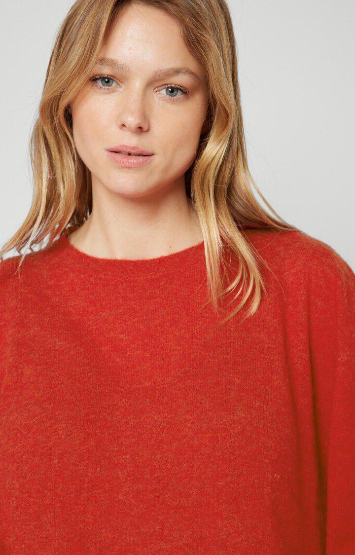 American Vintage Pull Femme Kybird - COUP DE FOUDRE CHINE Manches Longues Rouge - H21