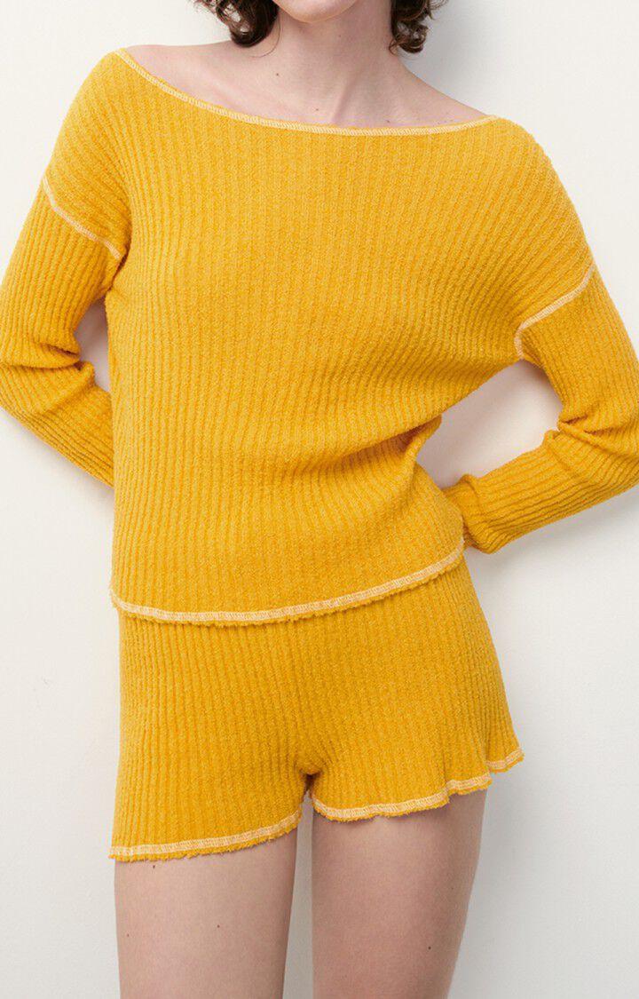 american vintage Pull femme Luomark - MIMOSA Manches longues Jaune - E22