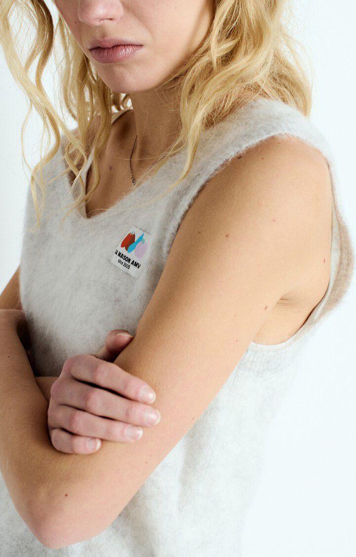 American Vintage Pull Femme Nenybay - POLAIRE CHINE Sans Manches Gris - E25