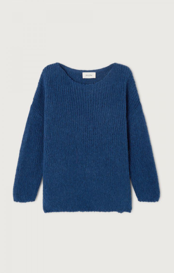 american vintage Pull femme Noboo - COMETE 33 Manches 7/8 Bleu - H23