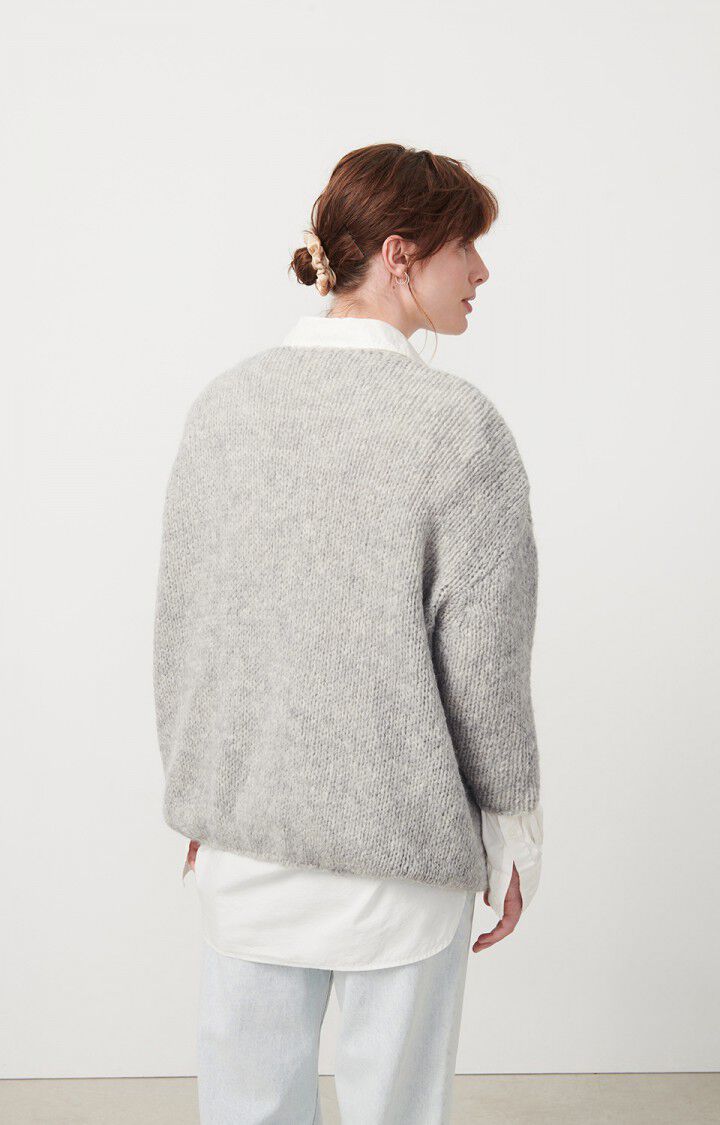 American Vintage Pull Femme Noboo - GRIS CHINE 33 Manches 7/8 Gris - E24