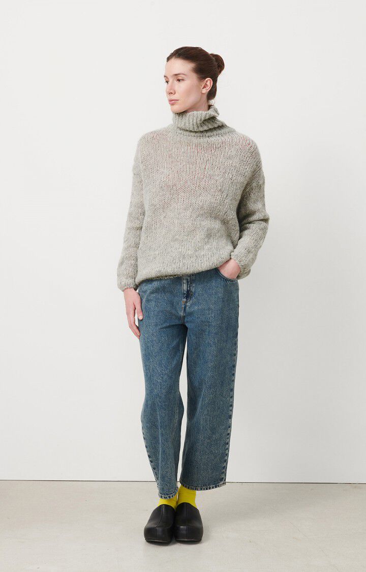 American Vintage Pull Femme Noboo - GRIS CHINE 41 Manches Longues Gris - E24