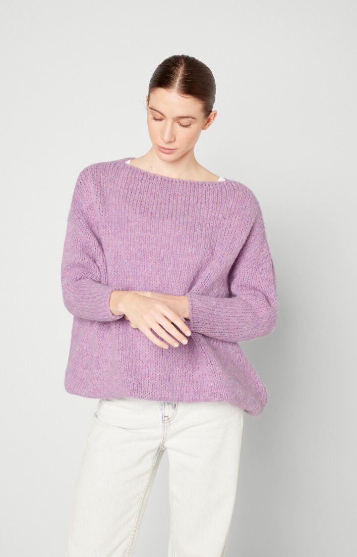 american vintage Pull femme Noboo - LILAS CHINE 33 Manches 7/8 Violet - H22