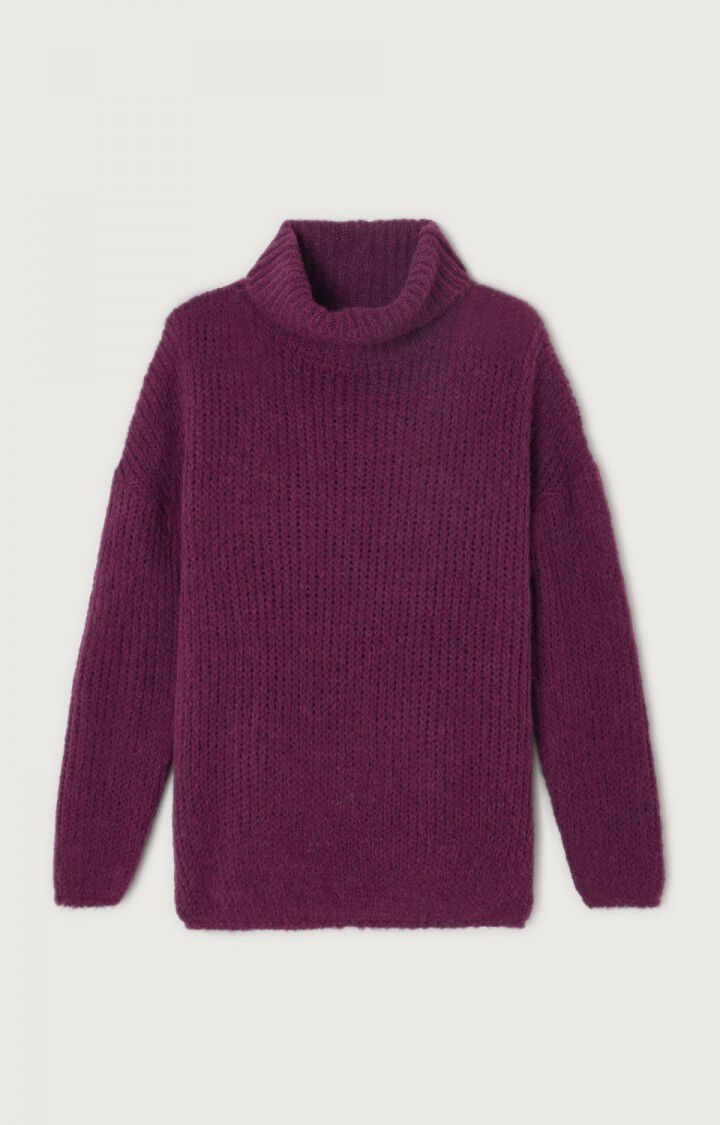 american vintage Pull femme Noboo - PRUNE 41 Manches longues Violet - H23