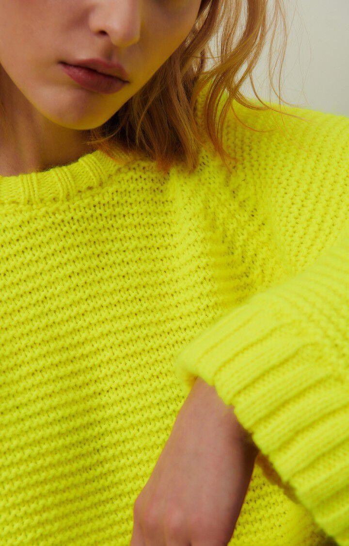 American Vintage Pull Femme Nolcity - JAUNE FLUO 62 Manches Longues Jaune - E24