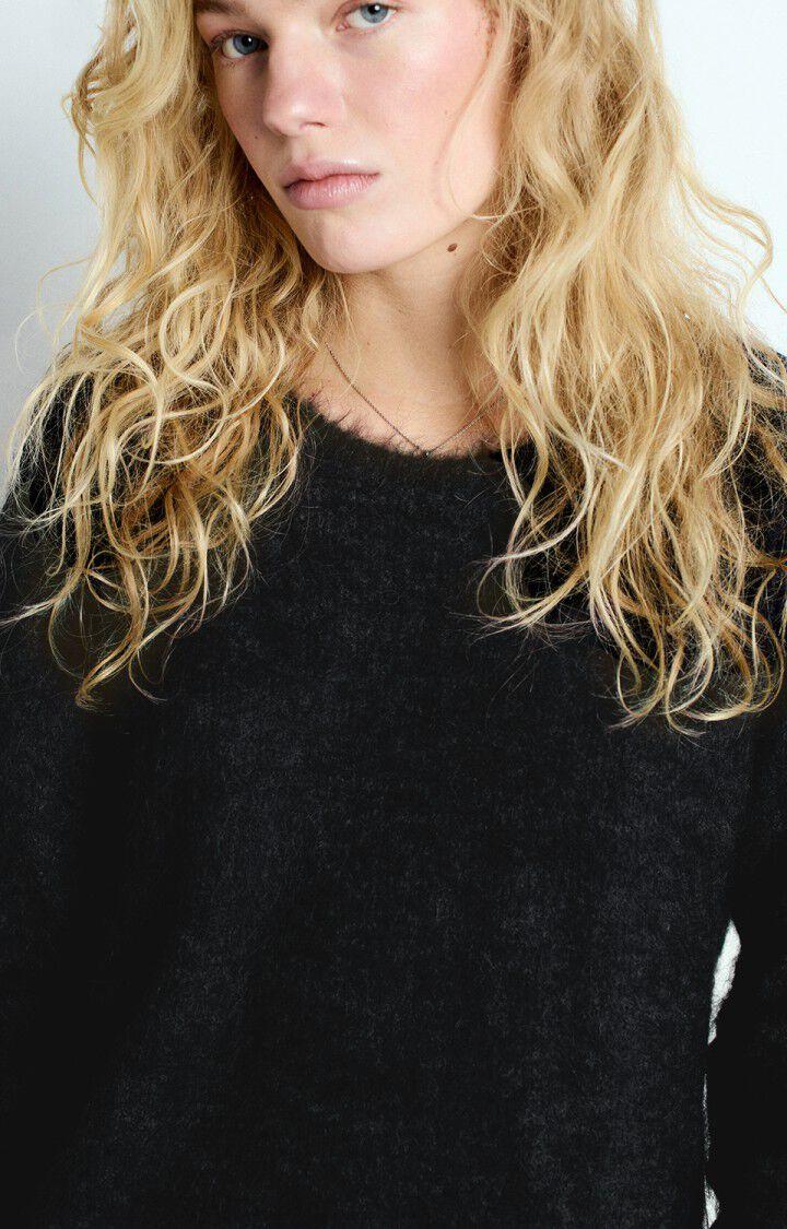 American Vintage Pull Femme Nuny - ANTHRACITE CHINE 50 Manches Longues Gris - E25