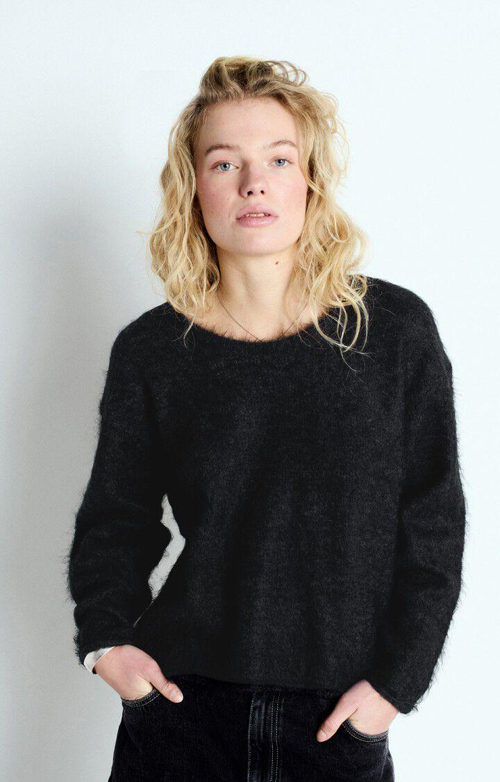 american vintage Pull femme Nuny - ANTHRACITE CHINE 50 Manches longues Gris - E25