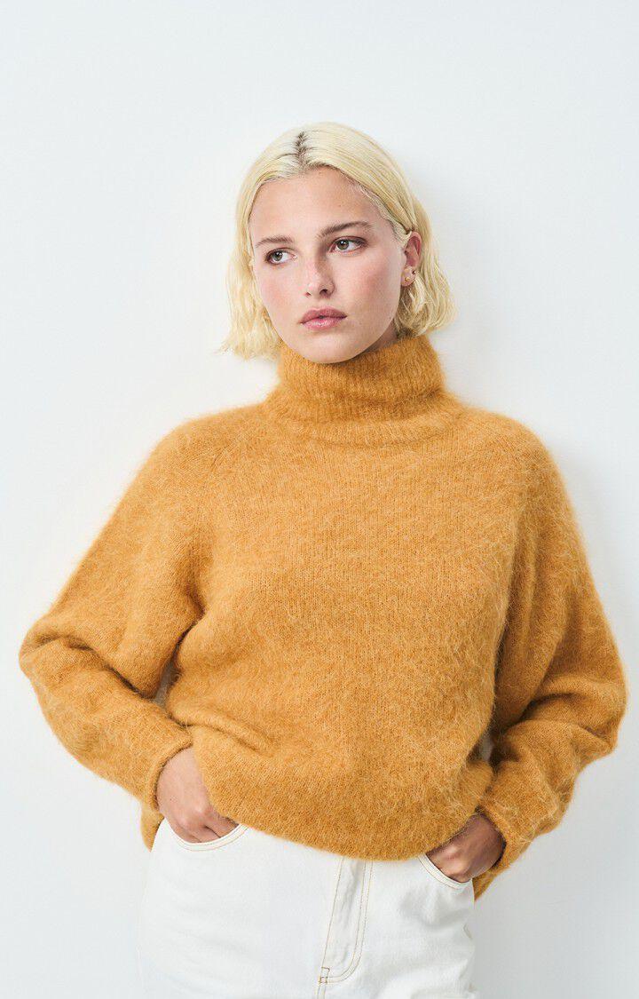 american vintage Pull femme Nuny - MIEL CHINE 69 Manches longues Marron - H24