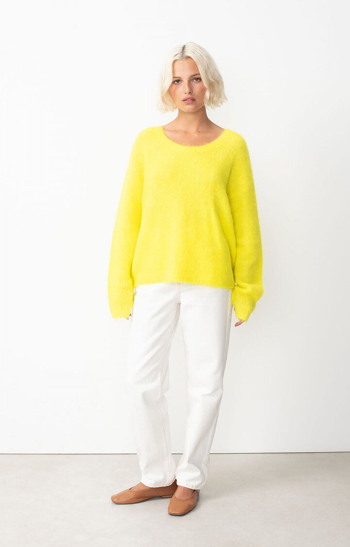American Vintage Pull Femme Nuny - MIMOSA CHINE 50 Manches Longues Jaune - H24
