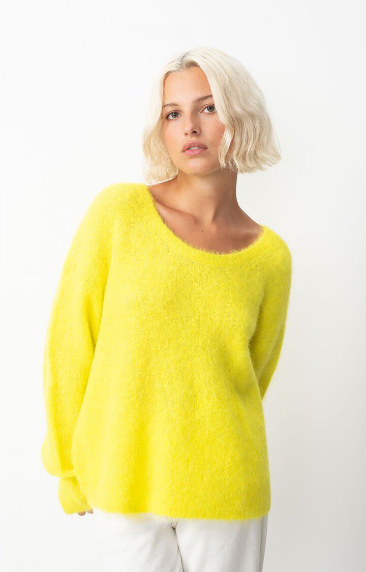 american vintage Pull femme Nuny - MIMOSA CHINE 50 Manches longues Jaune - H24