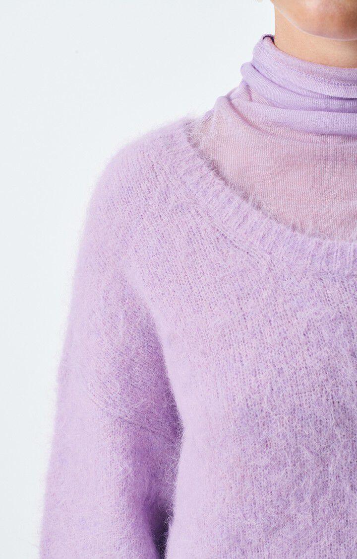 American Vintage Pull Femme Nuny - ORCHIDEE CHINE 50 Manches Longues Rose - H24