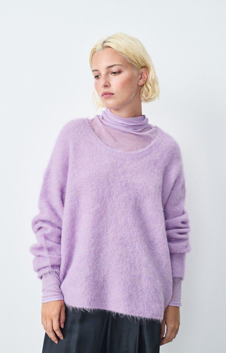 american vintage Pull femme Nuny - ORCHIDEE CHINE 50 Manches longues Rose - H24