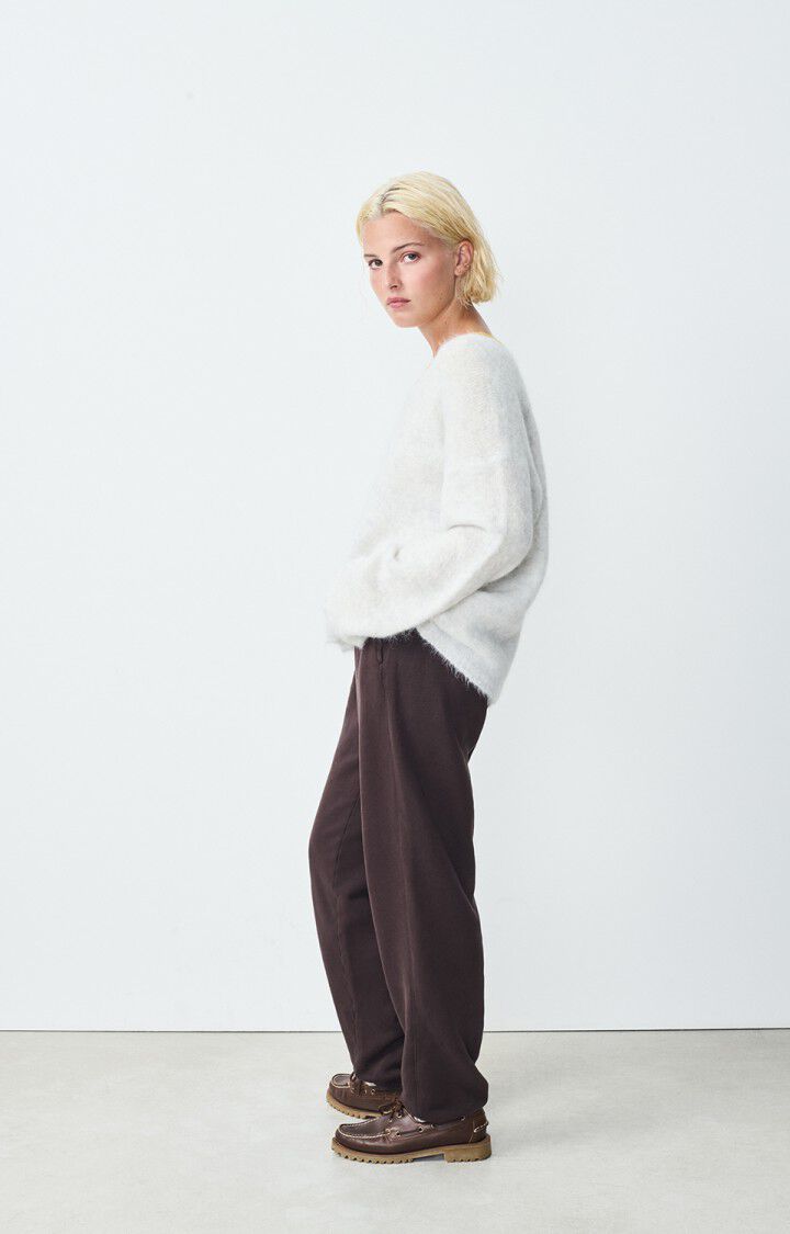 American Vintage Pull Femme Nuny - POLAIRE CHINE 50 Manches Longues Gris - E25