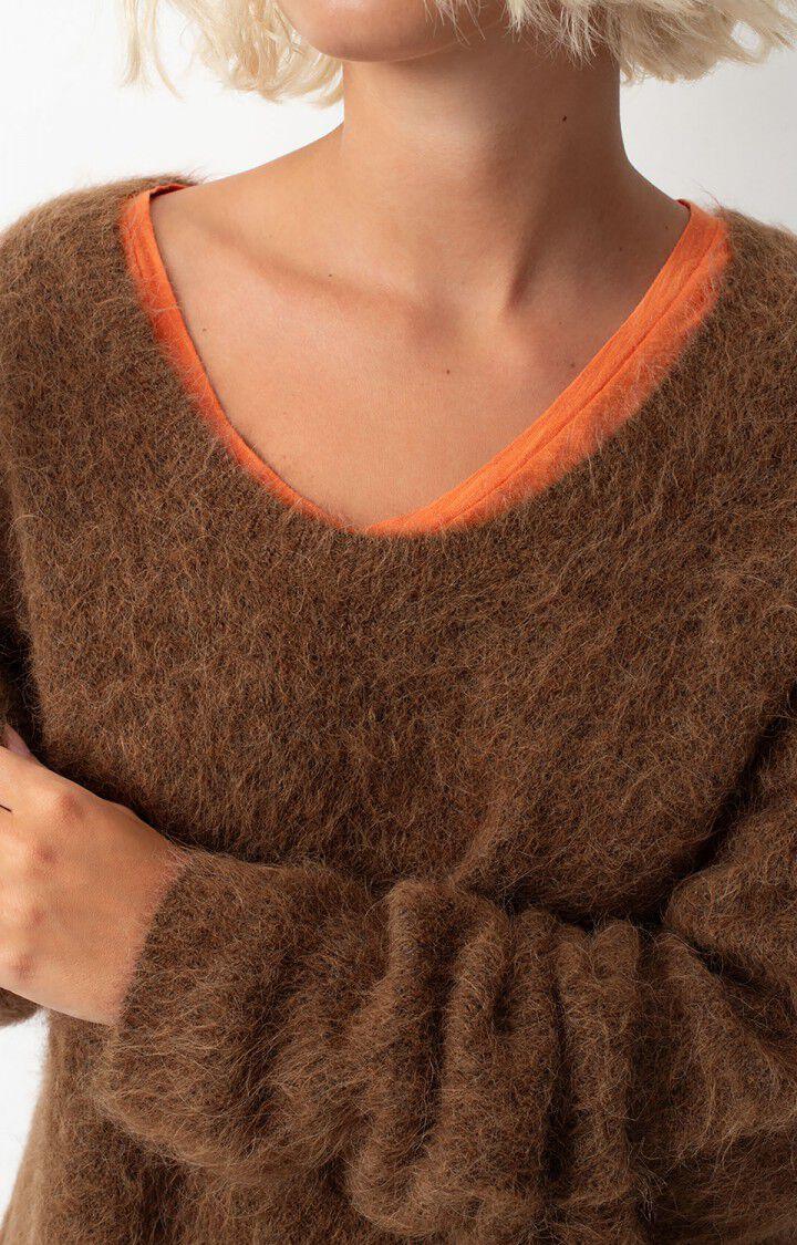 American Vintage Pull Femme Nuny - RACINE CHINE 50 Manches Longues Marron - H24