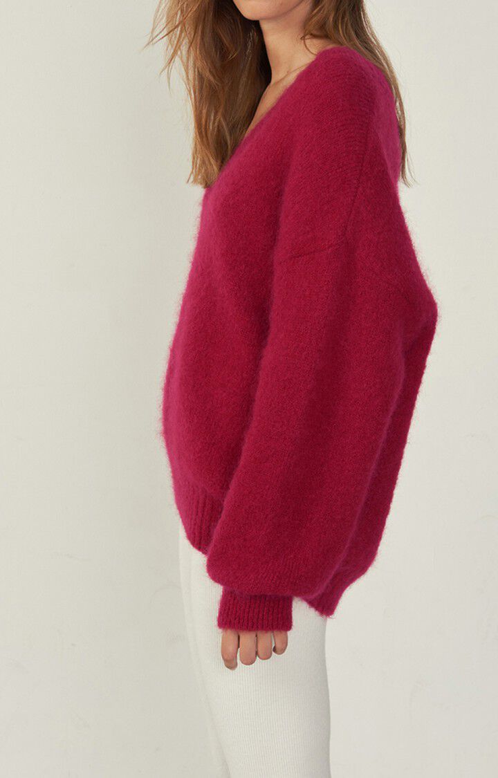 American Vintage Pull Femme Pinobery - CABARET 49 Manches Longues Rouge - H22