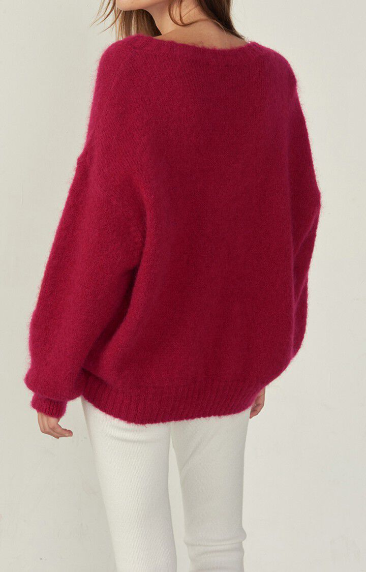 American Vintage Pull Femme Pinobery - CABARET 49 Manches Longues Rouge - H22