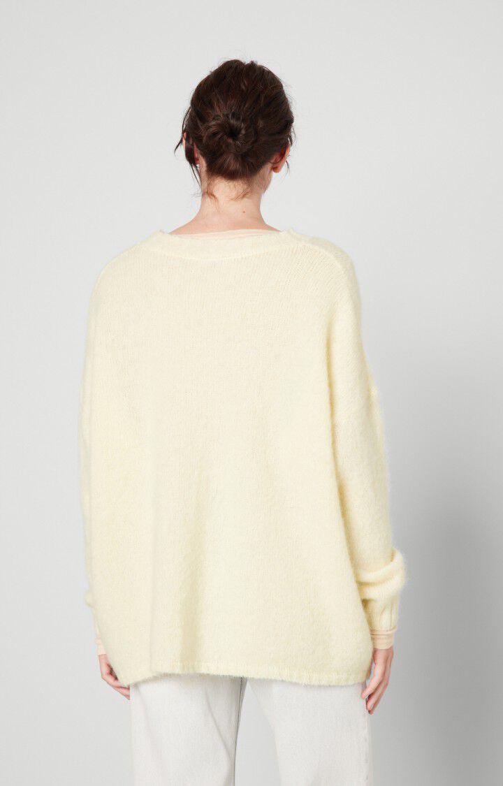 American Vintage Pull Femme Pinobery - NACRE 40 Manches Longues Blanc - H22