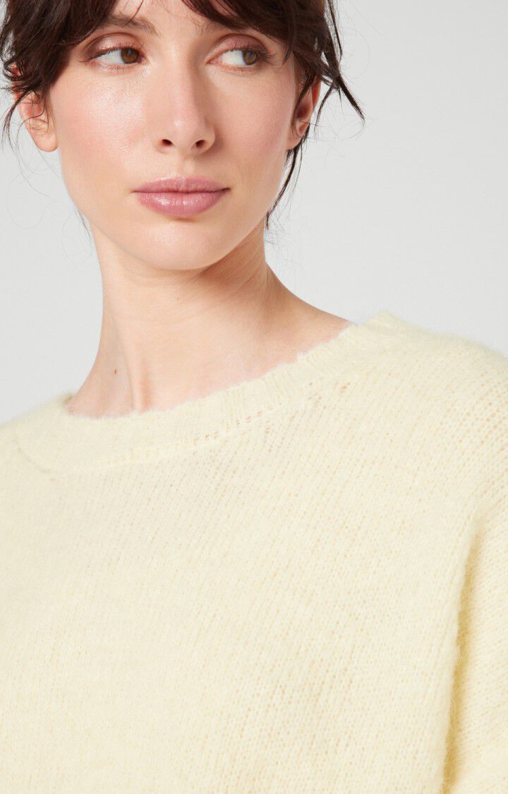 American Vintage Pull Femme Pinobery - NACRE 40 Manches Longues Blanc - H22