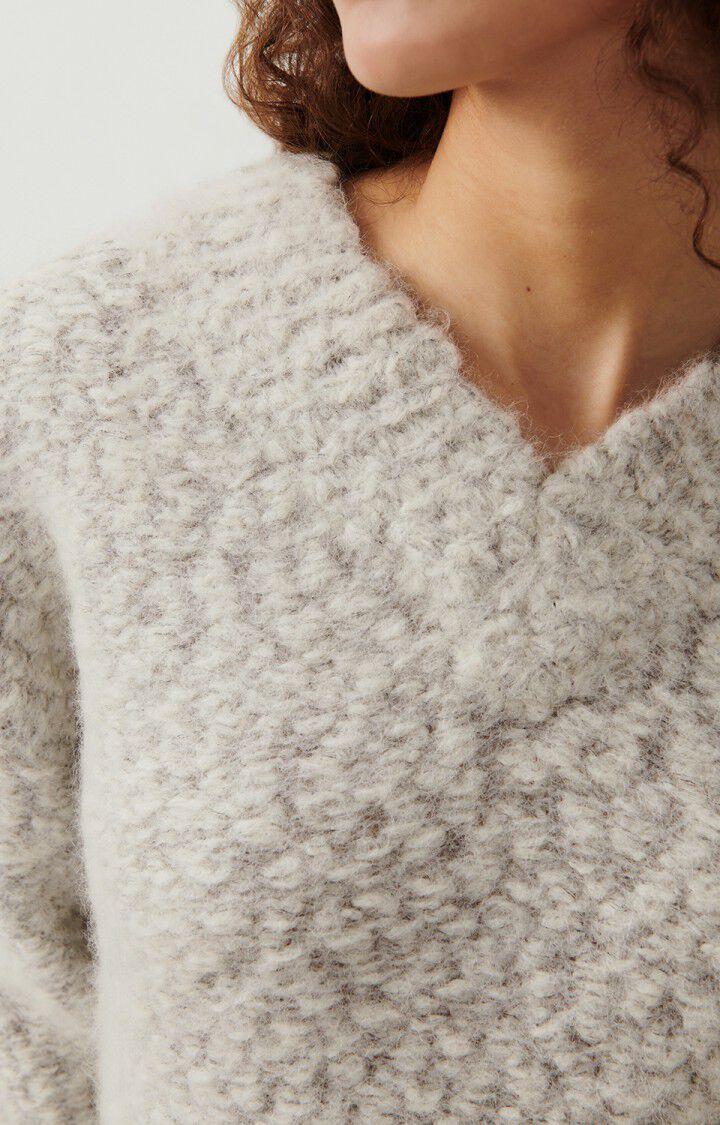 American Vintage Pull Femme Pozicity - GRIS CHINE 48 Manches Longues Gris - H23