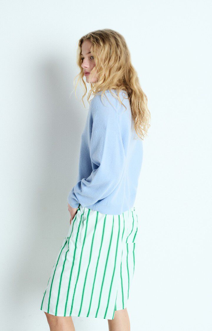 American Vintage Pull Femme Raxow - ATMOSPHERE 51 Manches Longues Bleu - E25