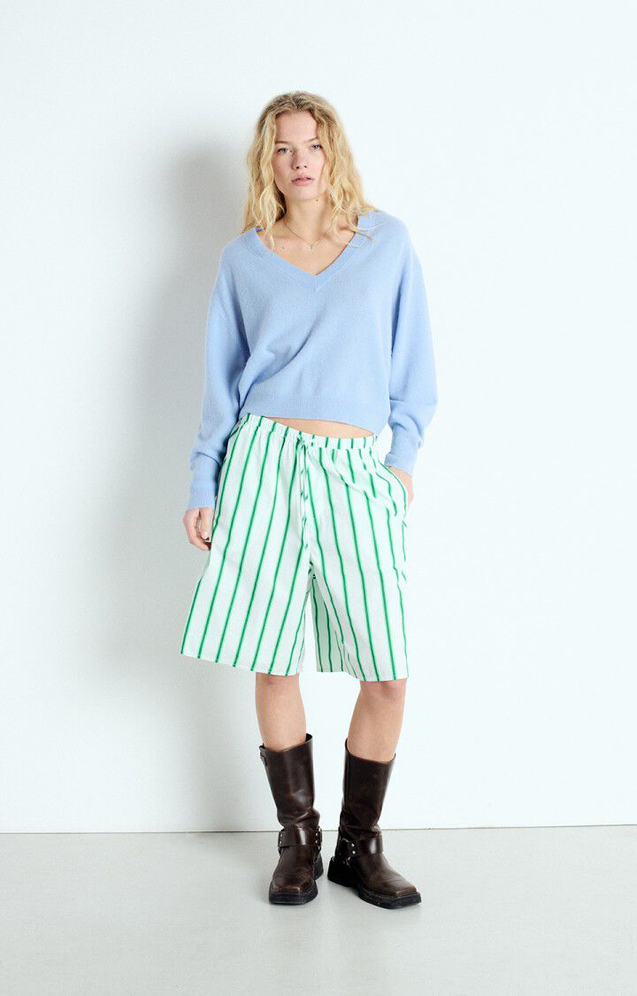 American Vintage Pull Femme Raxow - ATMOSPHERE 51 Manches Longues Bleu - E25